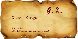 Giczi Kinga névjegykártya